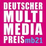 Das Bild zeigt das Logo des Wettbewerbs um den Deutschen Multimediapreis – MB21
