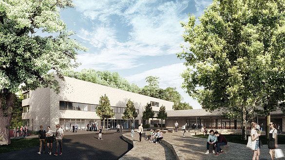 Skizze des neuen Kaisen-Campus in Huckelriede 
