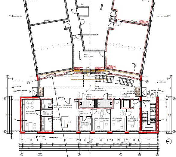 Bauma&szlig;nahme Oberschule an der Lehmhorster Stra&szlig;e: Grundriss EG