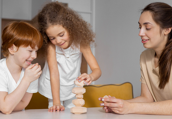 Lehrerin mit Schülern