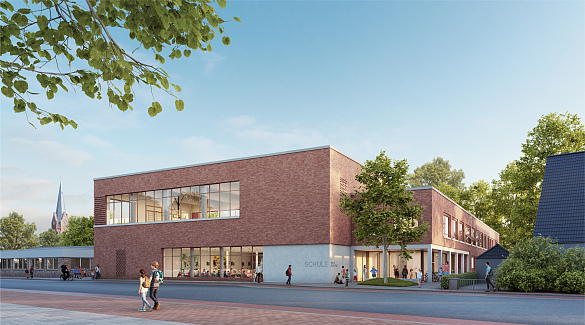 Modell des Neubaus Haupteingang