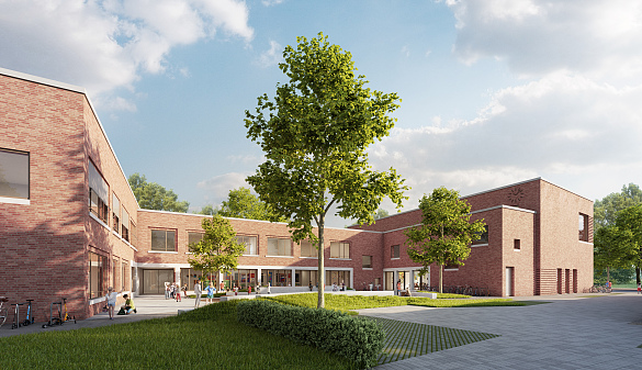 Hier sieht man ein Modell des Neubaus. 