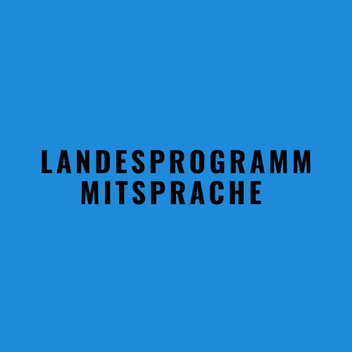 Kachel auf der steht: Landesprogramm Mitsprache