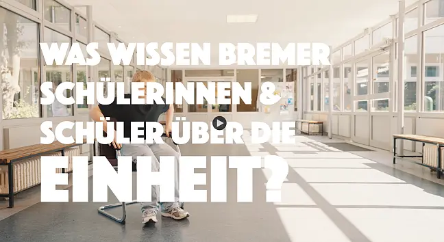Ein Cover, auf dem steht: Was wissen Bremer Schülerinnen und Schüler über die Einheit?