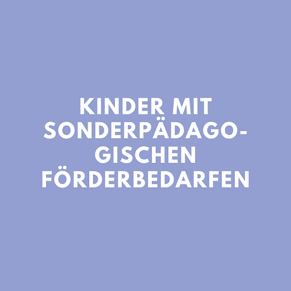 Eine Kachel, auf der Steht: Kinder mit sonderpädagogischen Förderbedarf