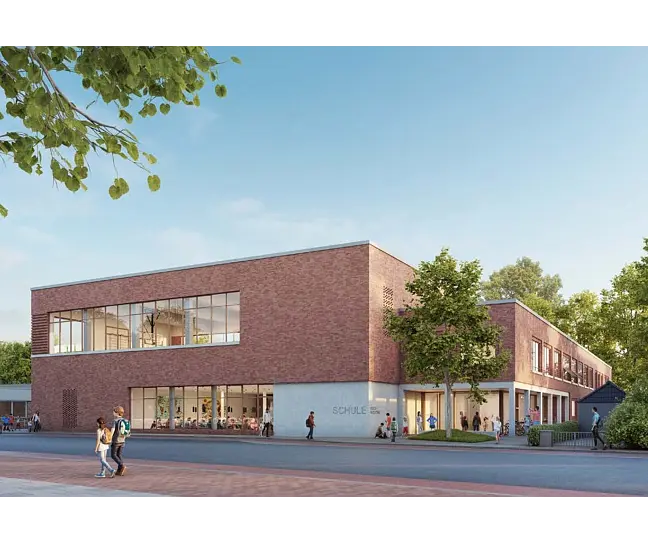 Gebäude der entstehenden Schule in Kirchhuchting 