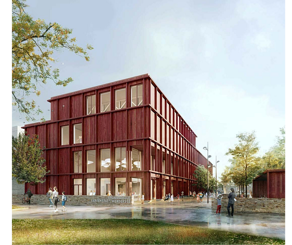 Gebäude der entstehenden Grundschule Gartenstadt Werdersee 