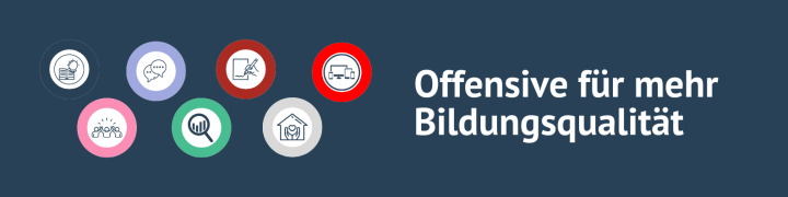 Banner, auf dem steht: Offensive für mehr Bildungsqualität
