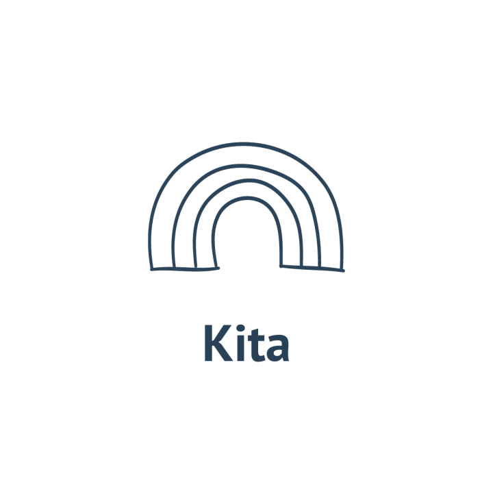 Eine Kachel, auf der ein Regenbogen zu sehen ist und darunter 